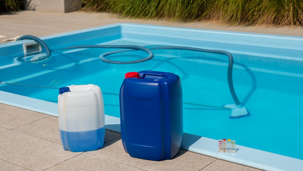 Pool cleaning equipment and chemicals for pool maintenance